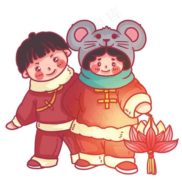放花灯的小女生,免抠元素