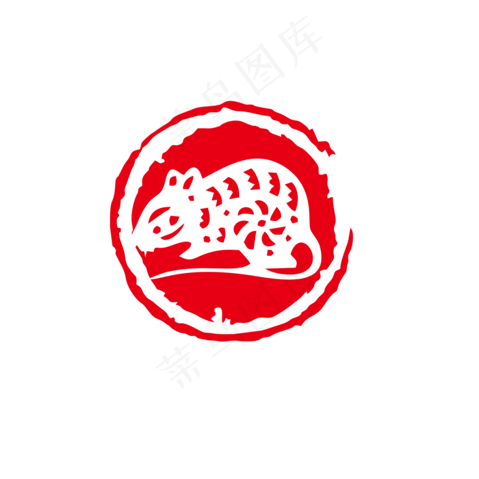 中国风红色十二生肖印章矢量可商cdr矢量模版下载
