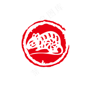 中国风红色十二生肖印章矢量可商