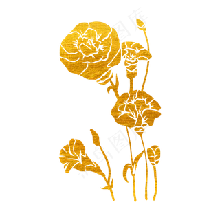 剪纸烫金花草树木花纹