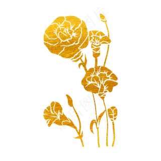 剪纸烫金花草树木花纹