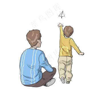 父亲节人物素材卡通手绘