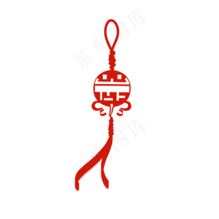 红色手绘中国结装饰画,免抠元素