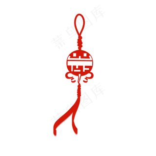 红色手绘中国结装饰画,免抠元素