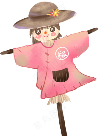 粉色稻草人