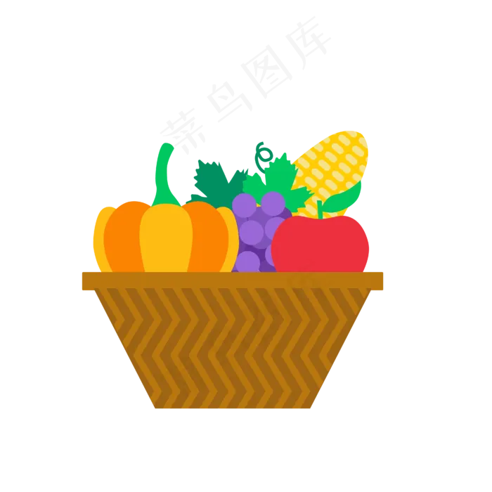 扁平卡通可爱蔬菜蓝ai矢量模版下载