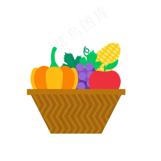 扁平卡通可爱蔬菜蓝