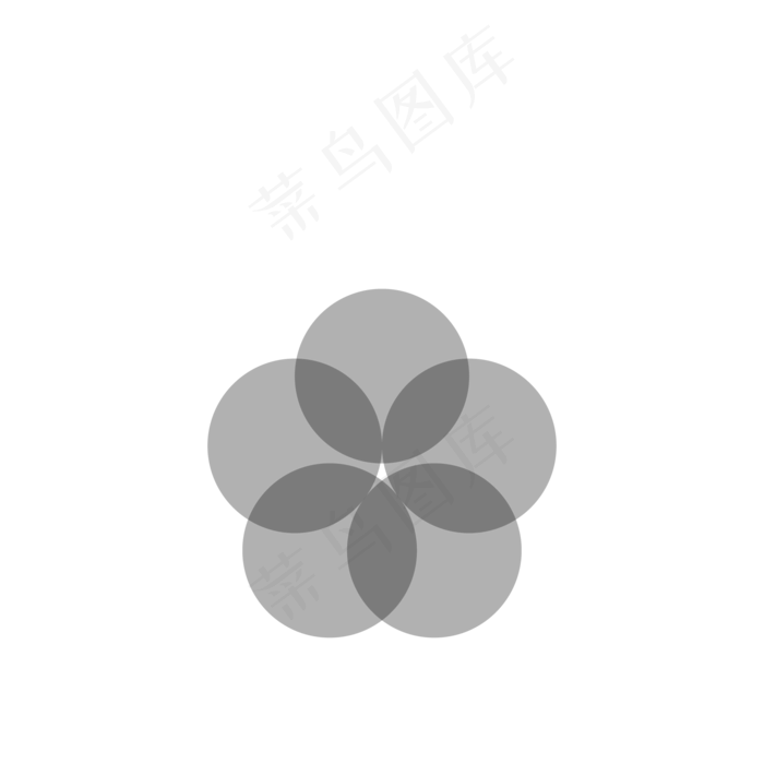 灰色卡通五瓣花图标(2000*2000px 300 dpi )ai矢量模版下载