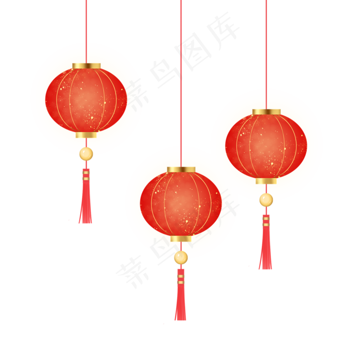 春节灯笼挂件装饰,免抠元素
