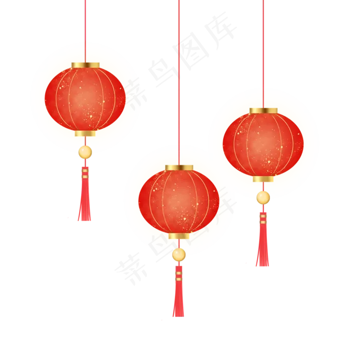 春节灯笼挂件装饰,免抠元素