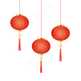 春节灯笼挂件装饰,免抠元素