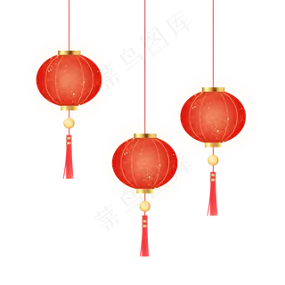 春节灯笼挂件装饰,免抠元素