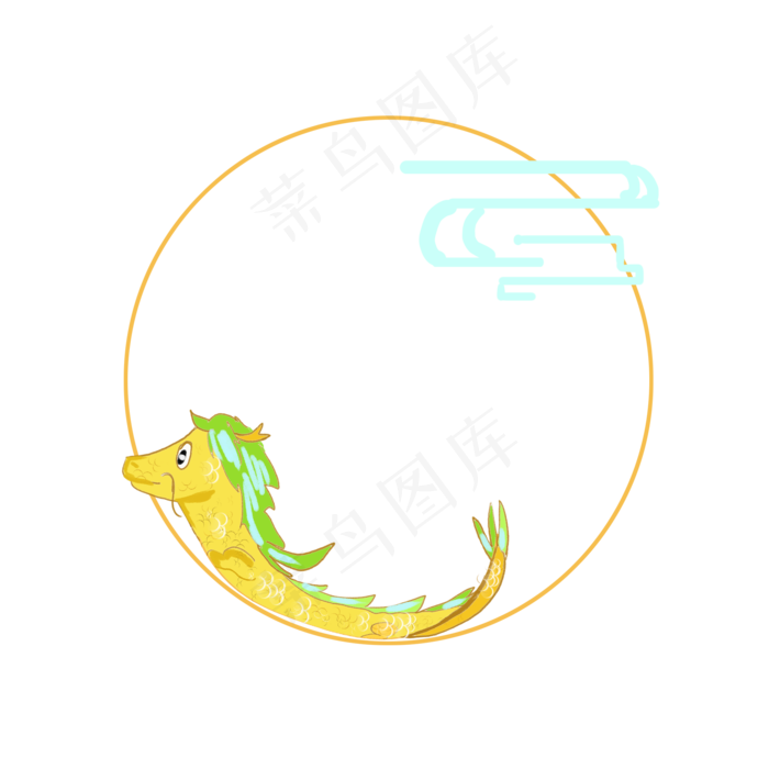 端午节黄色龙舟(2000X2000(DPI:300))psd模版下载