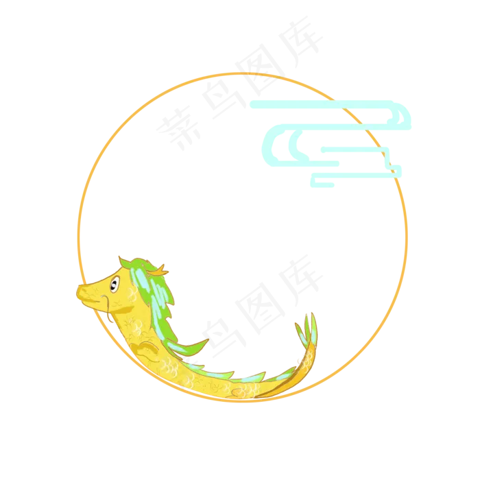 端午节黄色龙舟(2000X2000(DPI:300))psd模版下载