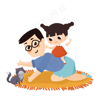 父亲与小孩互动装饰素材