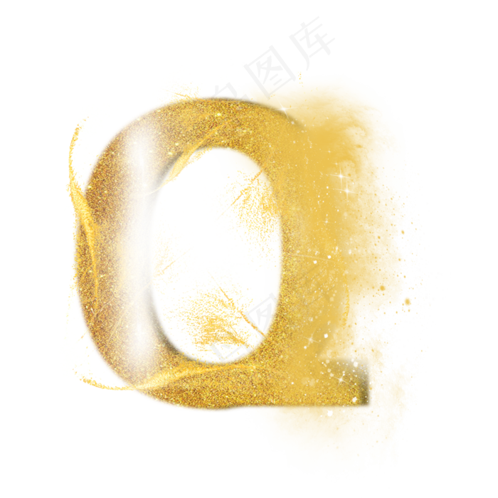 炫酷金色沙子光效字母Q(3000X3000(DPI:300))psd模版下载
