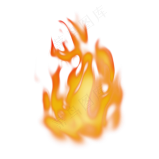 节日金黄色真实火焰效果,免抠元素