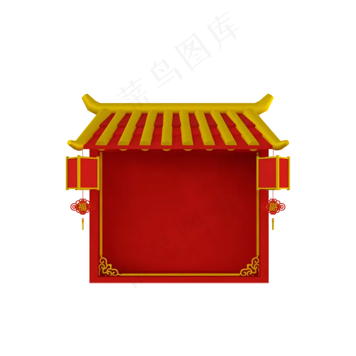 红色喜庆建筑元素,免抠元素(2000X2000(DPI:300))psd模版下载