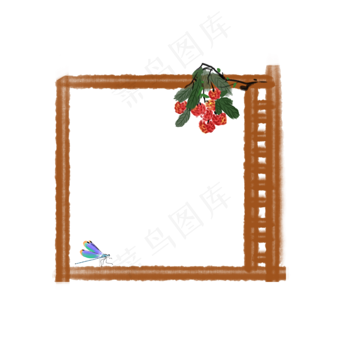 方形立夏水果装饰边框