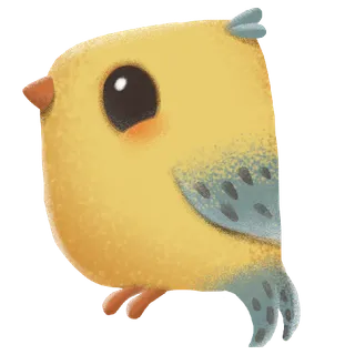 卡通绘本小鸟手绘素材