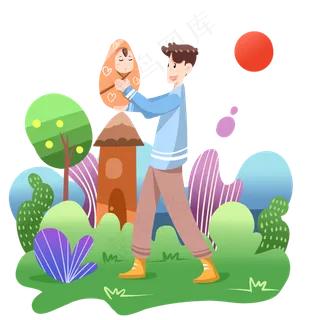 襁褓孩子可爱父亲父爱父亲节