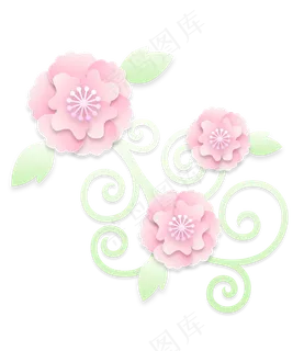 母亲节粉色立体纸雕花朵装饰纹理