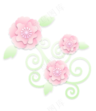 母亲节粉色立体纸雕花朵装饰纹理