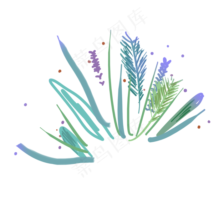 紫色系的花草植物免抠图(2000X2000(DPI:300))psd模版下载