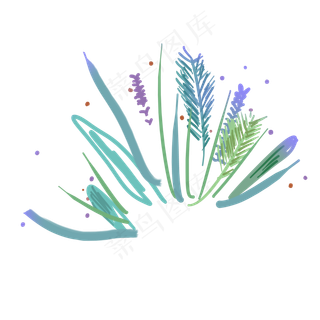 紫色系的花草植物免抠图