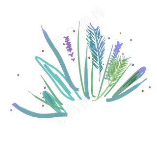 紫色系的花草植物免抠图