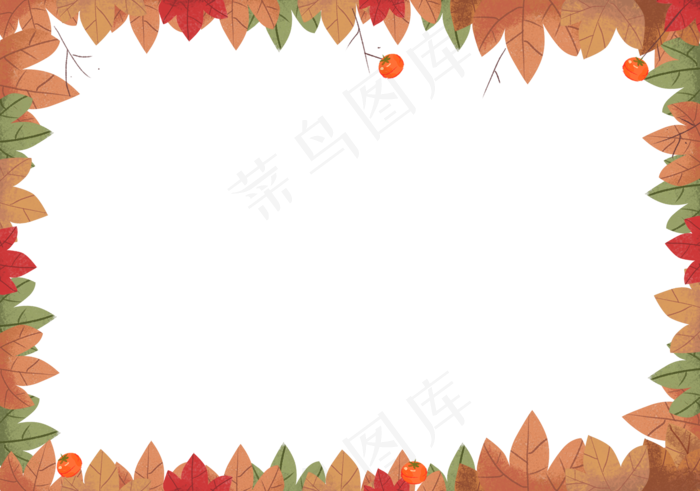 叶子装饰卡通边框(1427X1000(DPI:300))psd模版下载