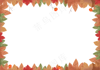 叶子装饰卡通边框