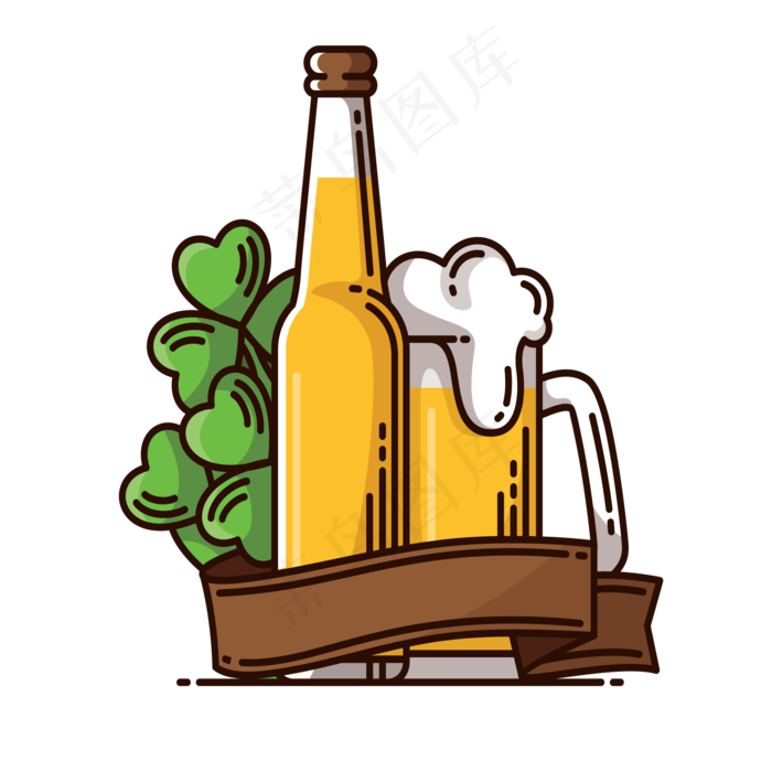 MBE风格啤酒招牌,免抠元素