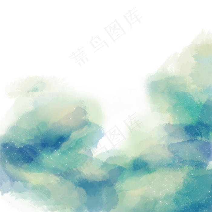 水彩水墨绿色蓝色特效(2000X2000(DPI:300))psd模版下载