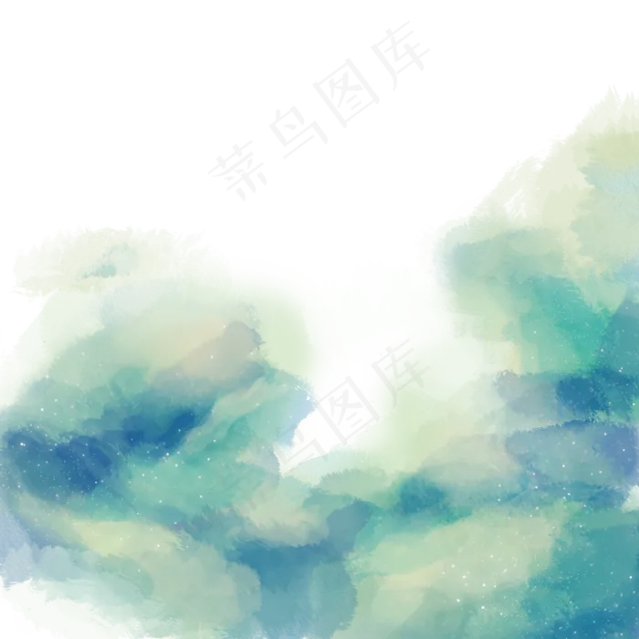 水彩水墨绿色蓝色特效(2000X2000(DPI:300))psd模版下载
