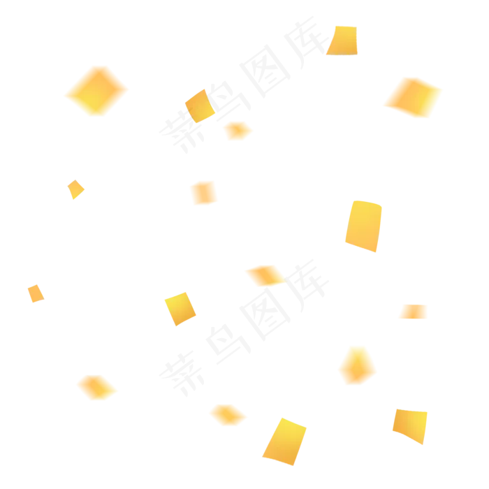 金色凌乱派对装饰彩带碎片,免抠元素(2000*2000px)psd模版下载