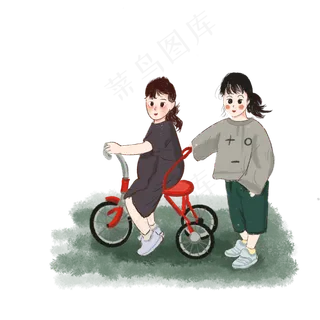 儿童节在草地上玩耍的两个小女孩