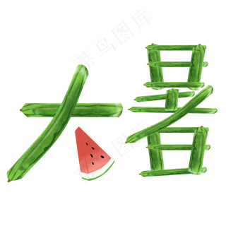 大暑创意西瓜皮艺术字