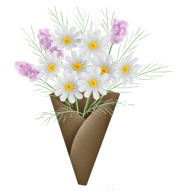 清新菊花花束(2000X2158(DPI:299))psd模版下载