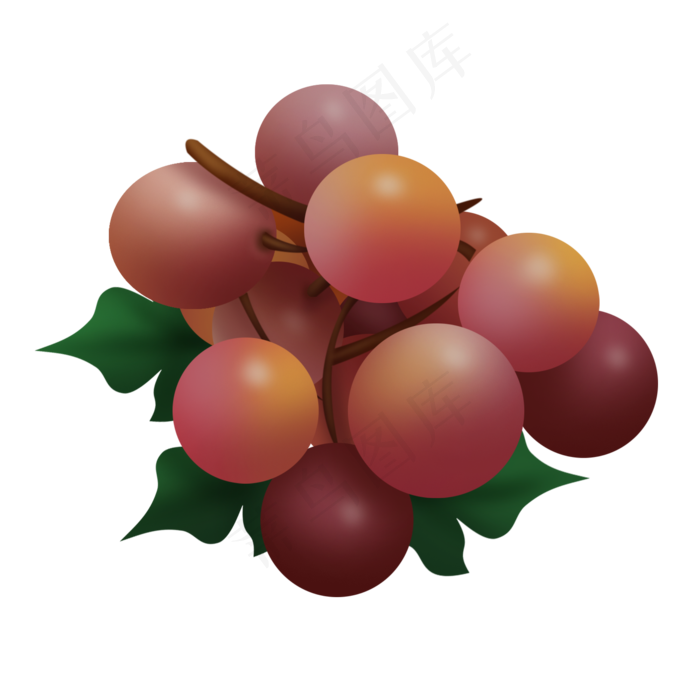 灰色创意圆弧葡萄水果元素