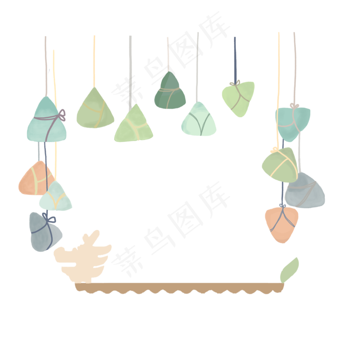 创意卡通端午节粽子边框