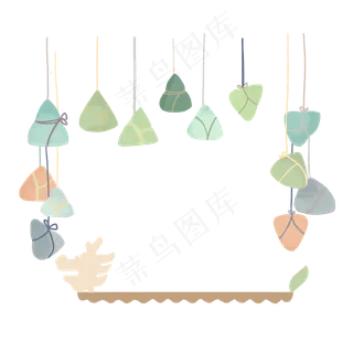 创意卡通端午节粽子边框