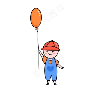 气球小男孩可爱卡通免扣