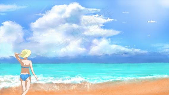 夏天沙滩清新泳衣