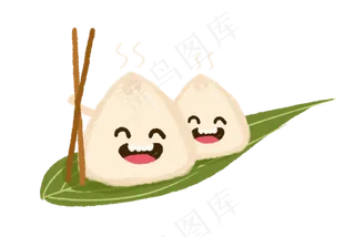 卡通创意端午节开心粽子