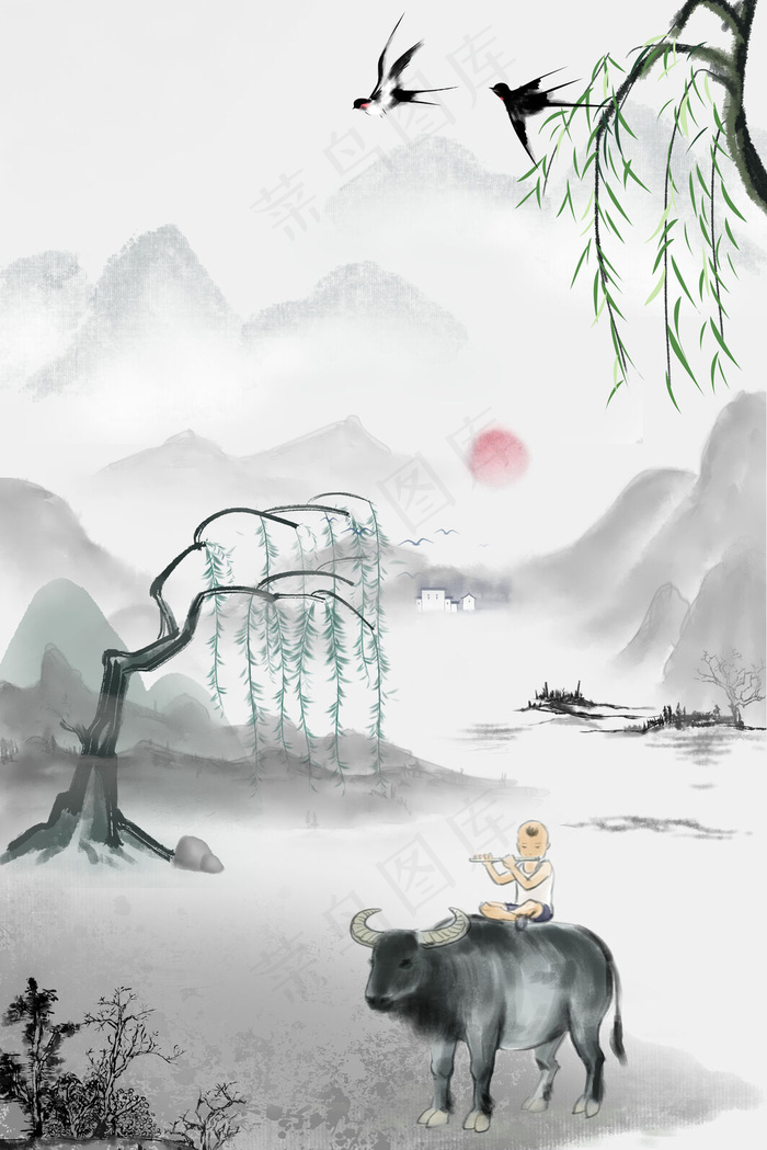 简约中国风清明节源文件H5背景