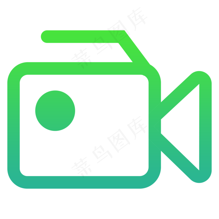卡通绿色的摄影机图标