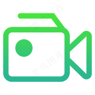 卡通绿色的摄影机图标