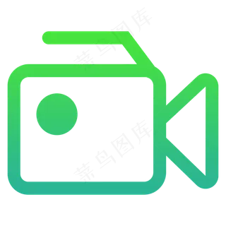 卡通绿色的摄影机图标