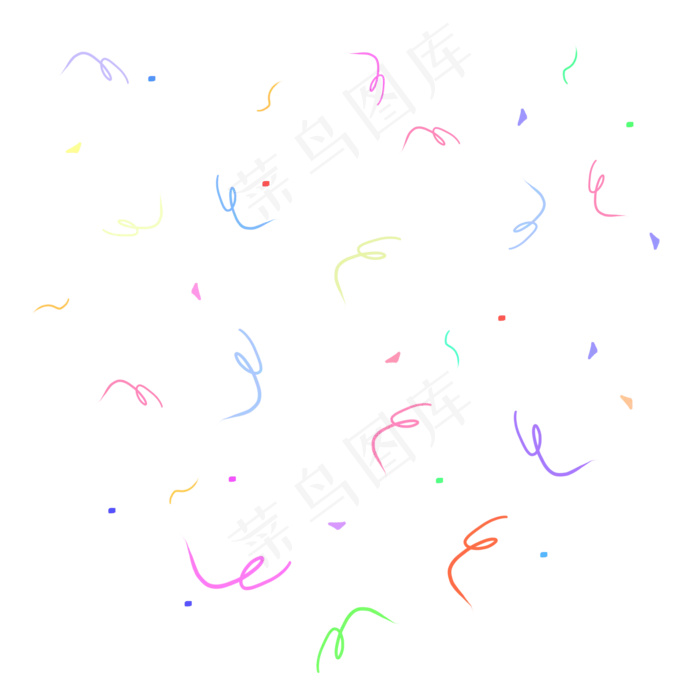 节日活动丝带彩带碎纸漂浮元素,免抠元素(1024*1369px)psd模版下载
